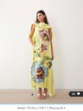 ASOS - ARRANGE botanical floral high neck satin drape maxi dress
